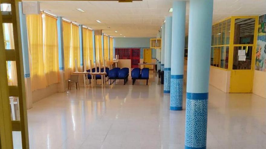 Sala de la prisión de Villena vacía a causa del aislamiento sanitario.