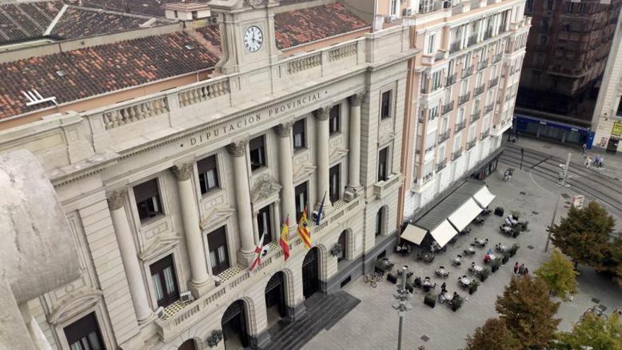 Vista aérea de la sede de la Diputación Provincial de Zaragoza.