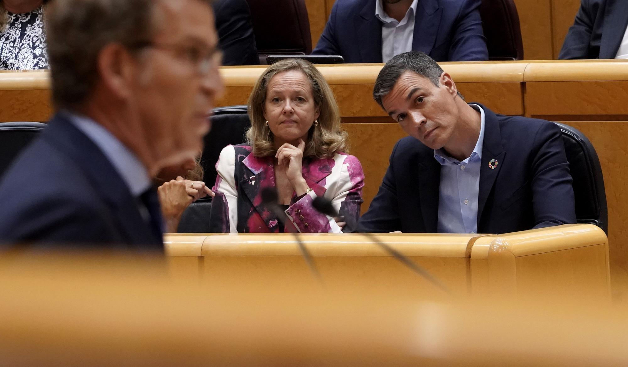 Madrid. 06.09.2022. Comparecencia del Presidente del Gobierno, Pedro Sánchez, ante el Pleno del Senado, para informar sobre el Plan de choque de ahorro y gestión energética en climatización y su perspectiva territorial. En el que participará Alberto Núñez Feijóo, Partido Popular. Intervención de Feijóo.