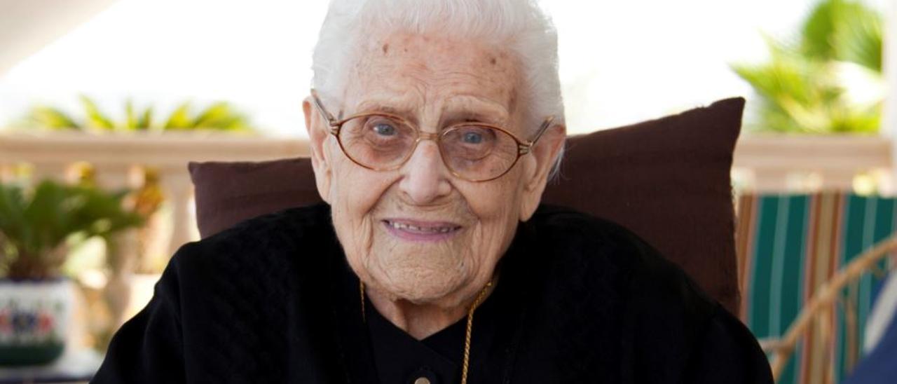 Fotografía de Tonica Signes, de Gata, tomada en 2013, cuando tenía 99 años. Fue la última superviviente de la emigración