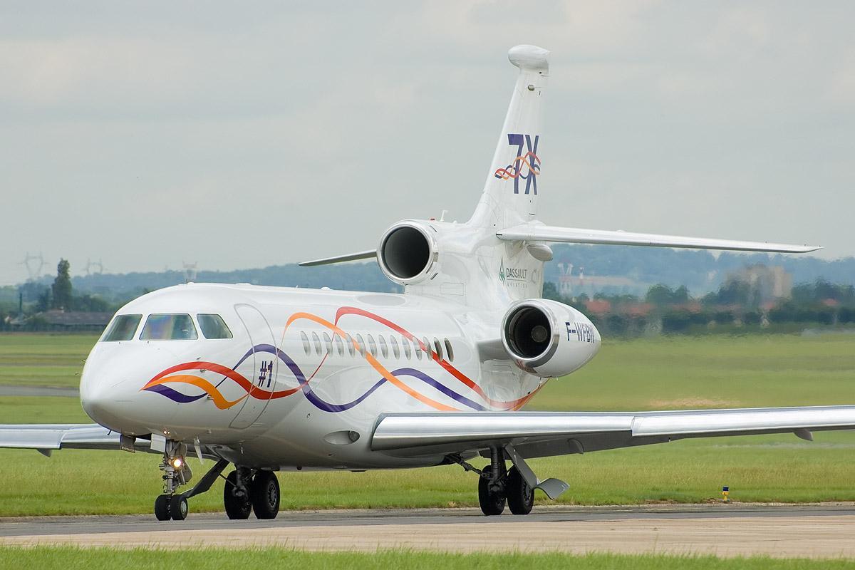 Un Dassault Falcon 7X como el que usaba Vorcaro, en una imagen de archivo