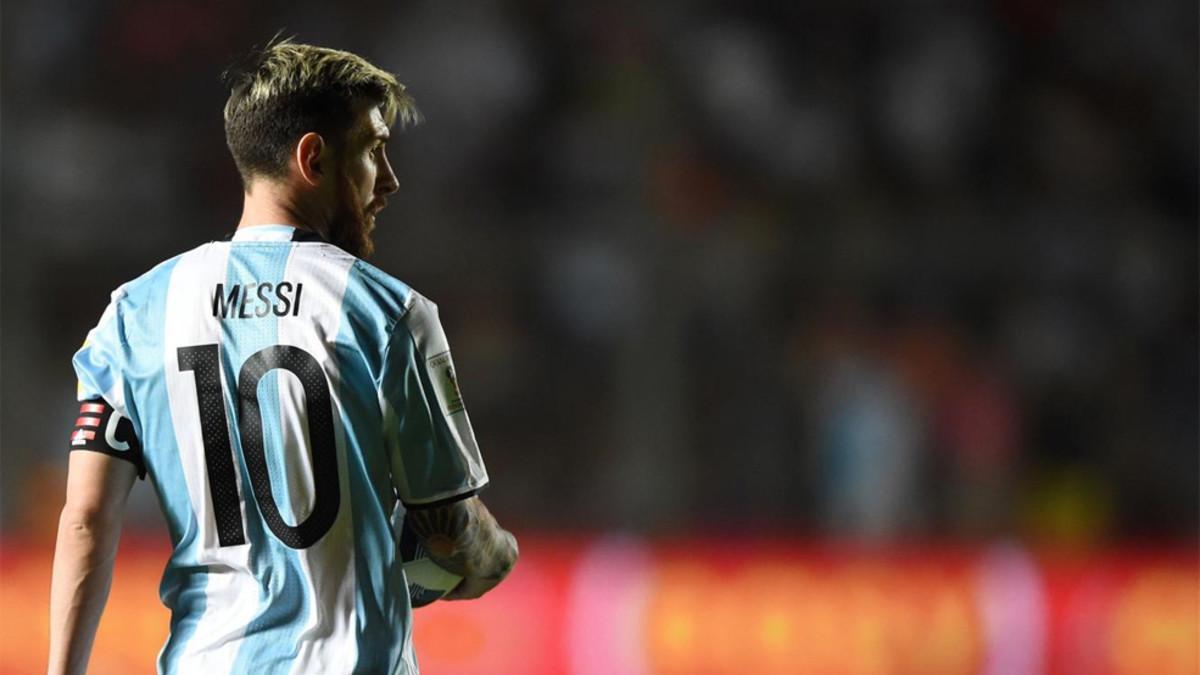 Leo Messi, con Argentina