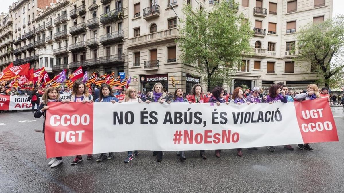 Una manifestación feminista de Barcelona.