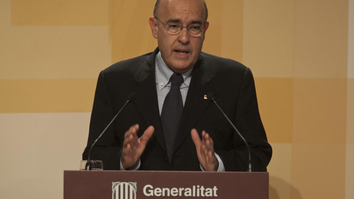 El 'conseller' de Salut, Boi Ruiz, el martes, durante una comparecencia en el Palau de la Generalitat.