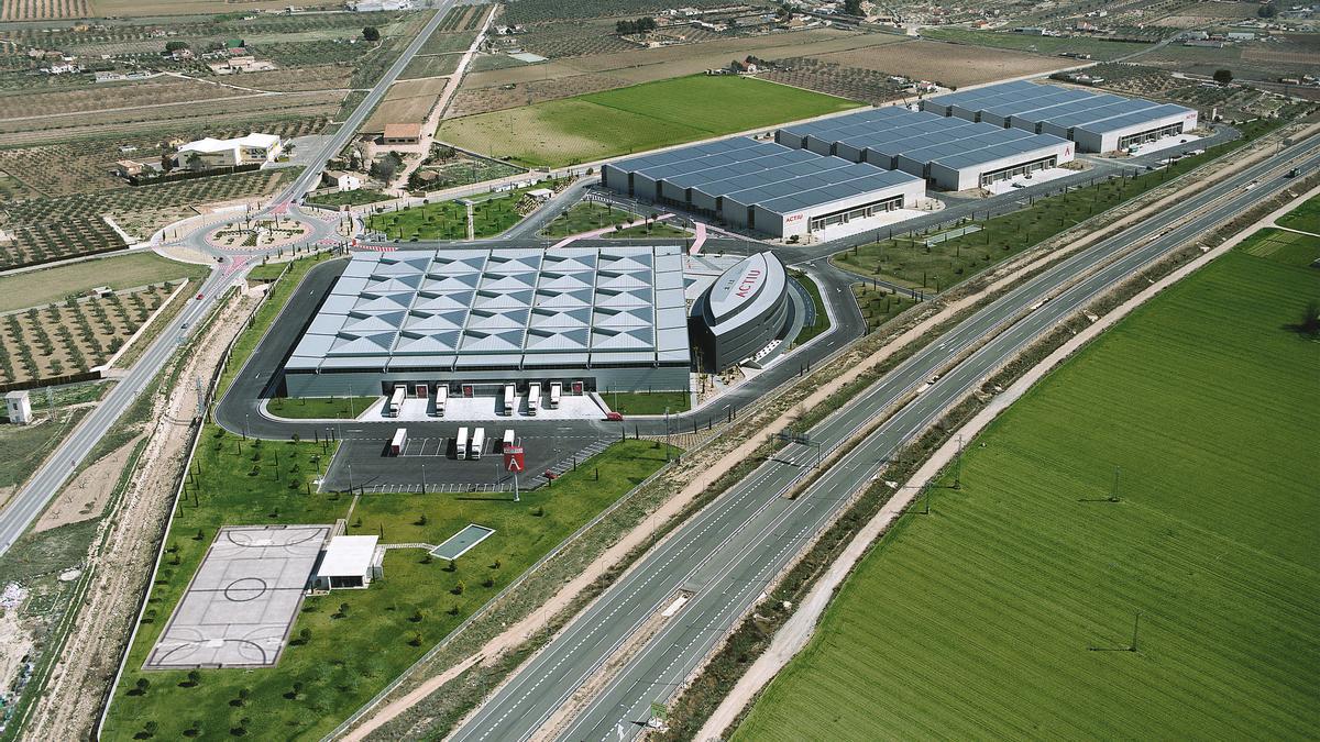Imagen aérea del parque industrial de Actiu en Castalla.