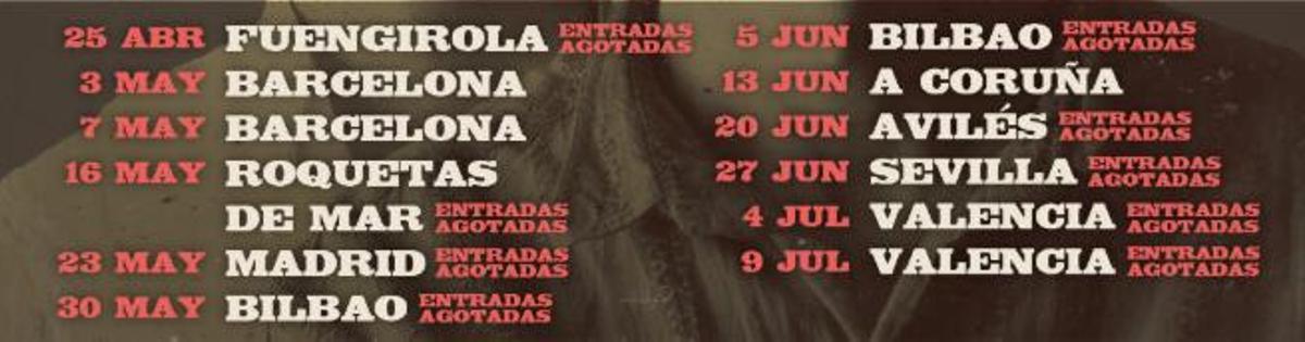Ciudades de la nueva gira de El Último de la Fila.