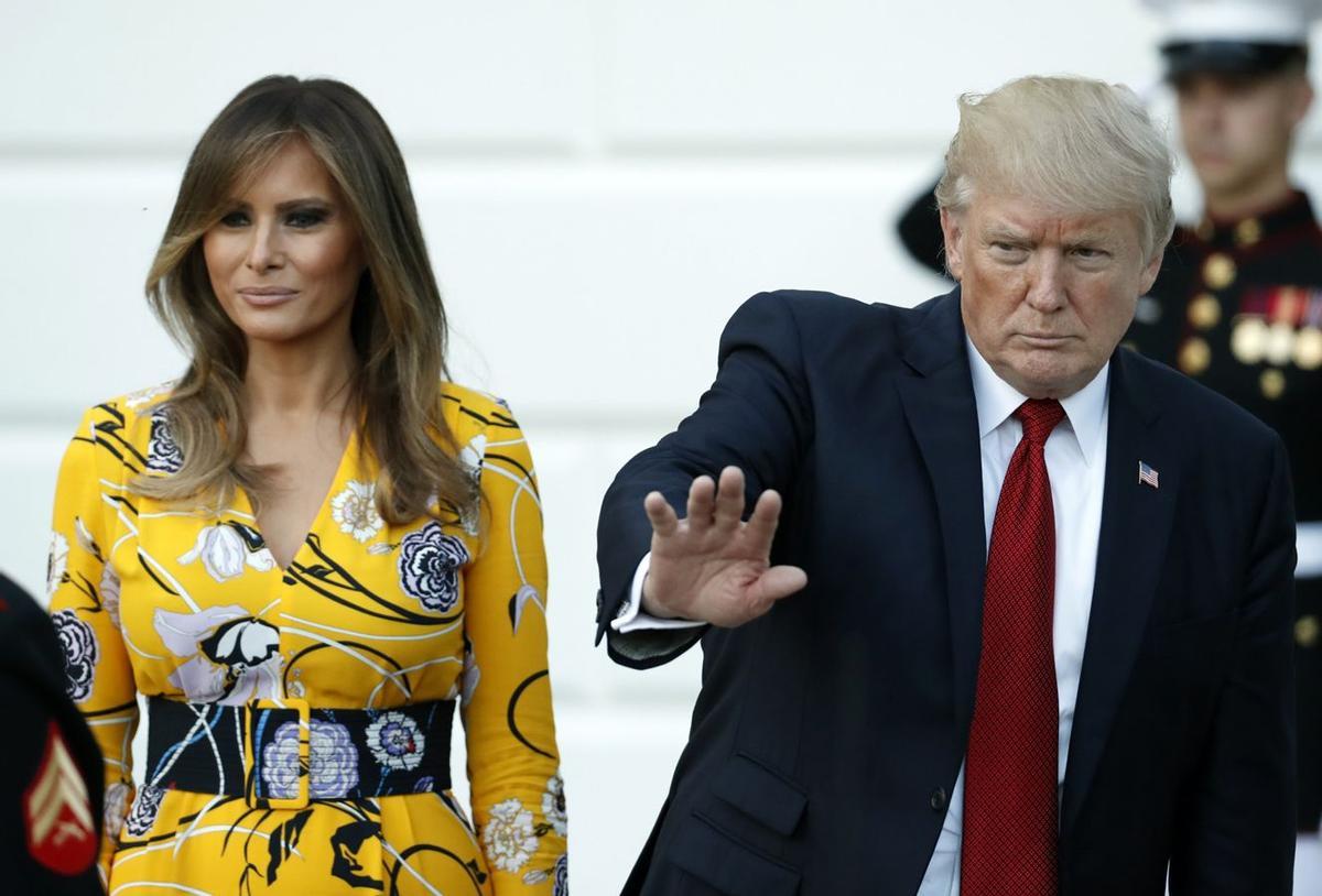 La primera dama de Estados Unidos, Melania Trump, con un diseño de Emilio Pucci