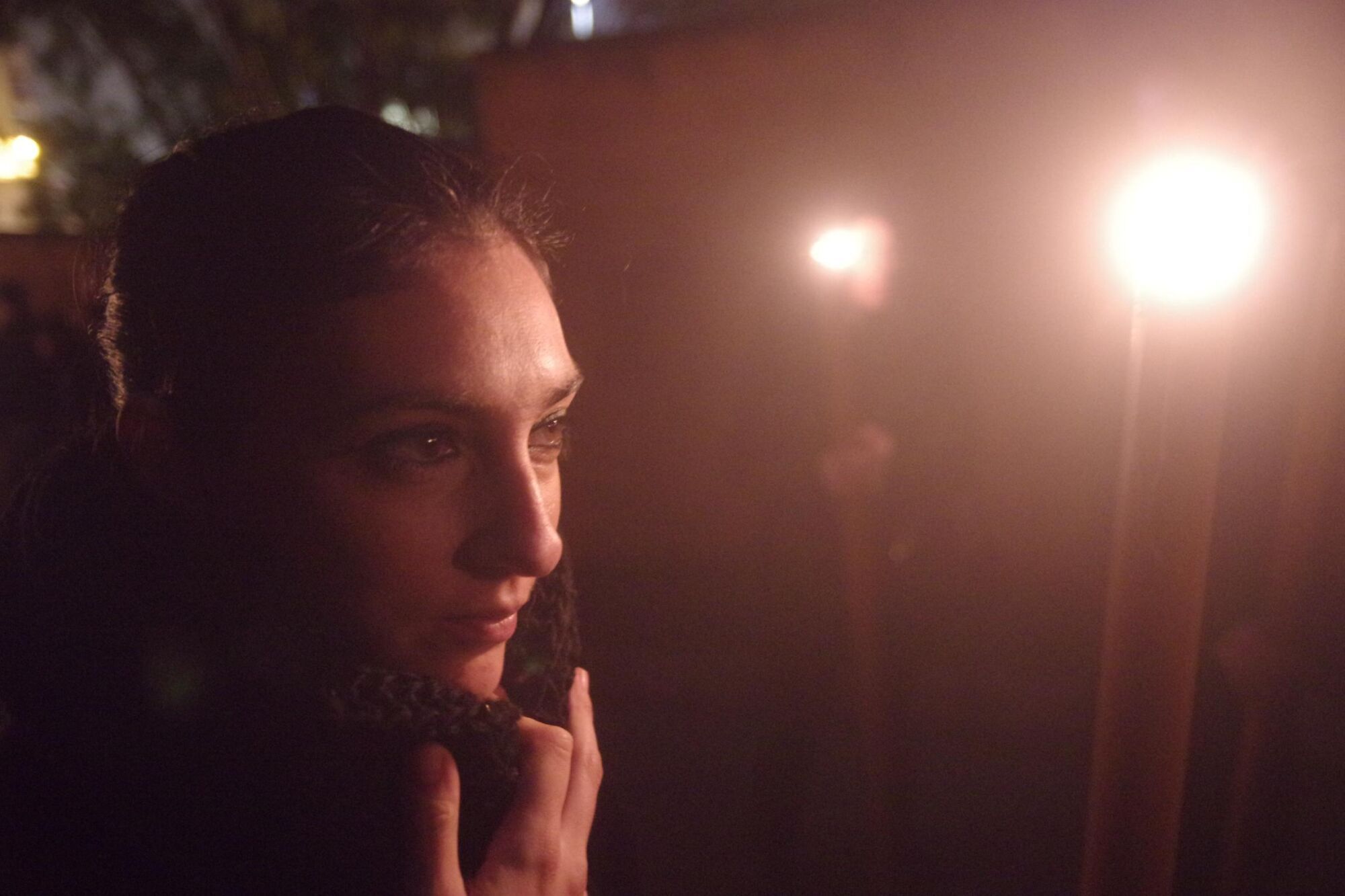 Vía Crucis con antorchas de la cofradía del Monte Calvario, la noche del sábado en Málaga