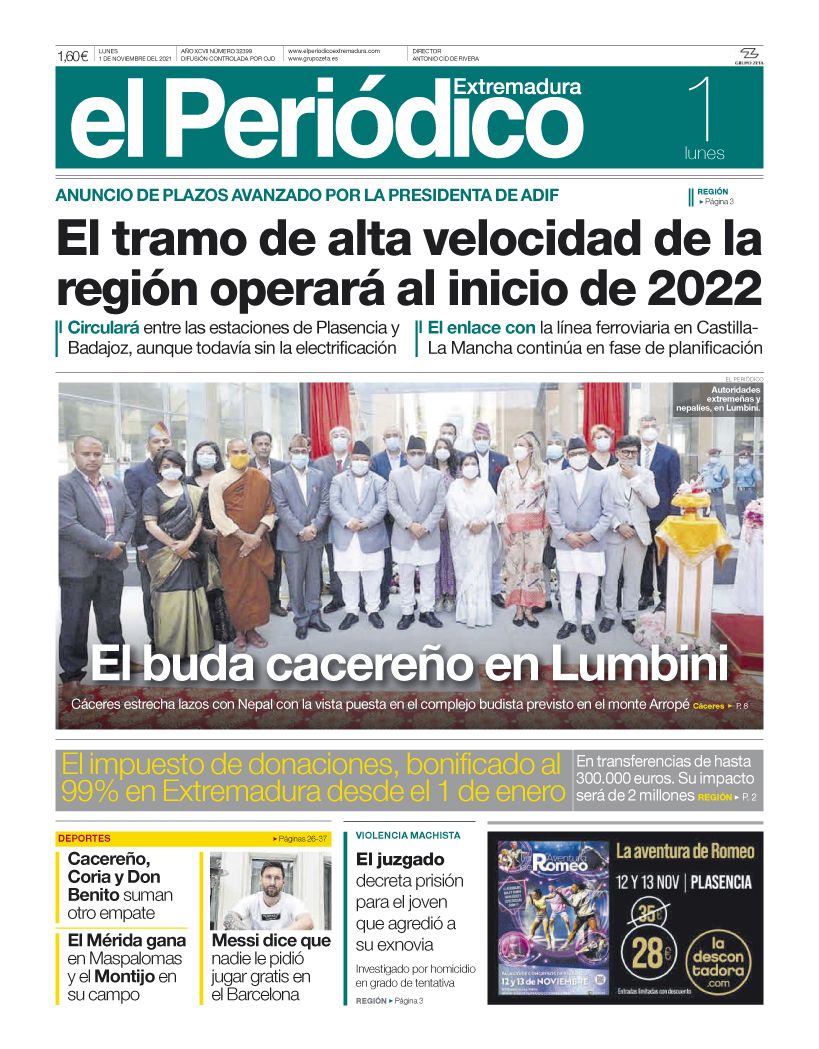 Consulta la portada correspondiente al día 1 de noviembre del 2021