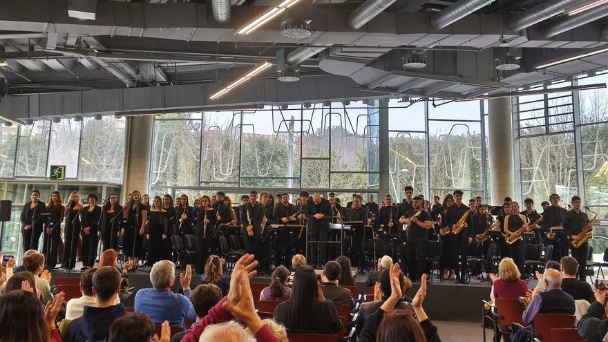 Un instante de la actuación de la banda del Conservatorio Profesional de Música de Santa Cruz de Tenerife.