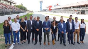 El conseller dEmpresa i Treball, Roger Torrent i Ramió, en la presentación de la feria e-Mobility Experience en el Circuit de Barcelona-Catalunya, en Montmeló.