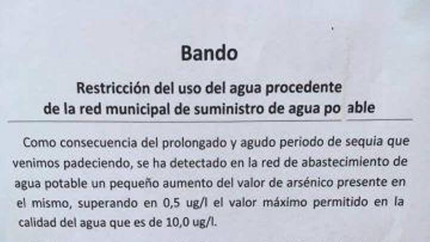 Bando municipal sobre el agua en Villalpando.