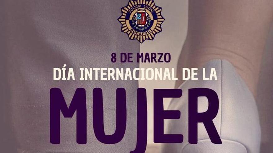 Polémica en Rocafort por el cartel &#039;machista&#039; de la Policía Local por el 8M