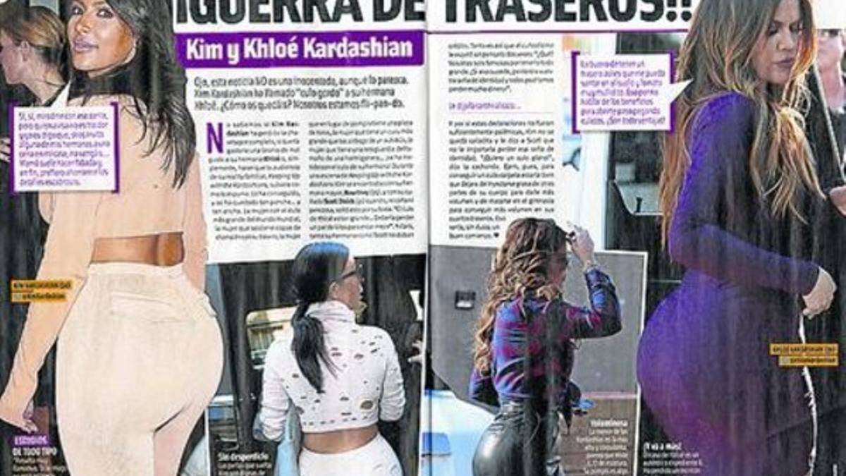 DE LOS POMPIS A LA VIDA AMOROSA DE CRISTINA PEDROCHE3Arriba, imágenes de las nalgas XXL de Kim y Chloé Kardashian. Sobre estas líneas, los dos 'amores' de la reportera de 'Zapeando'.