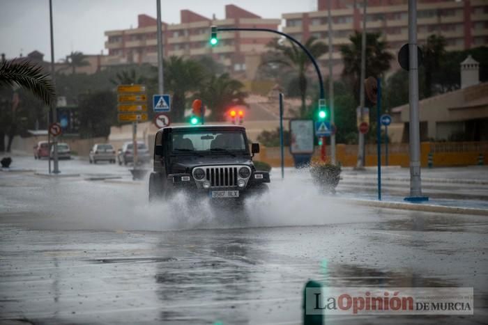 Temporal de lluvia y viento en La Manga y Cabo de