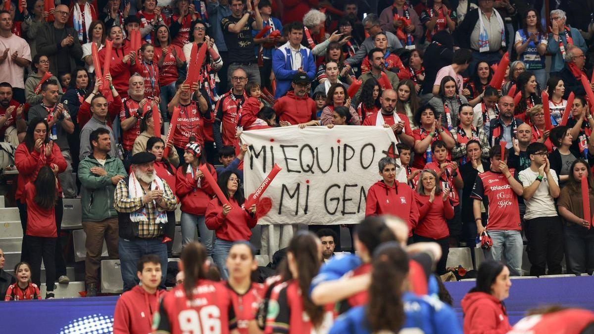 Aficionados del Telecable, a la conclusión de la final de la Copa de la Reina.