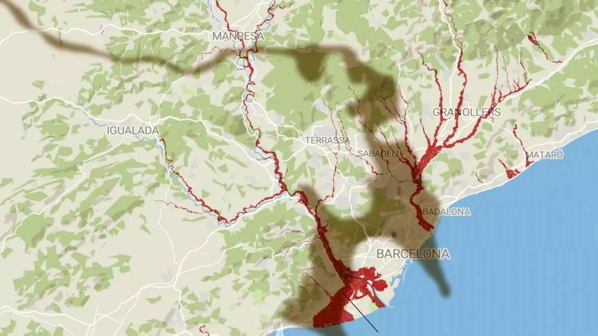 ¿Qué zonas de Barcelona se inundarían si trasladamos el mapa de las riadas de Valencia?