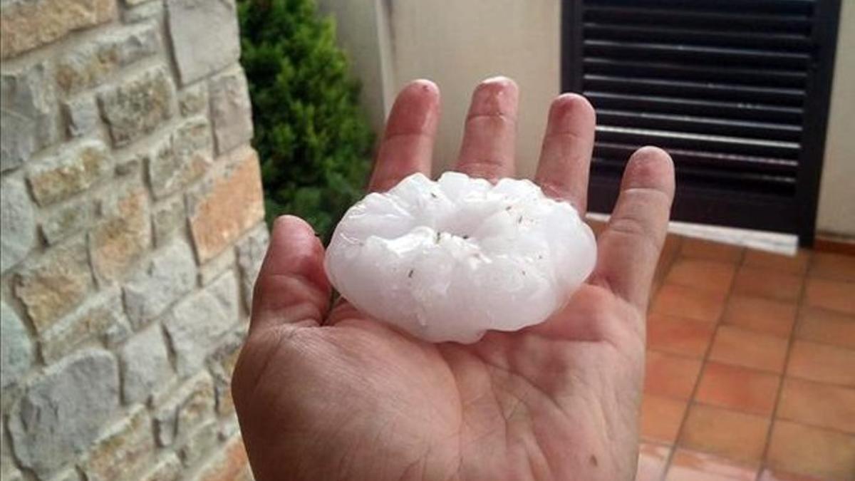 Granizo caído en Mollerussa el pasado 5 de julio