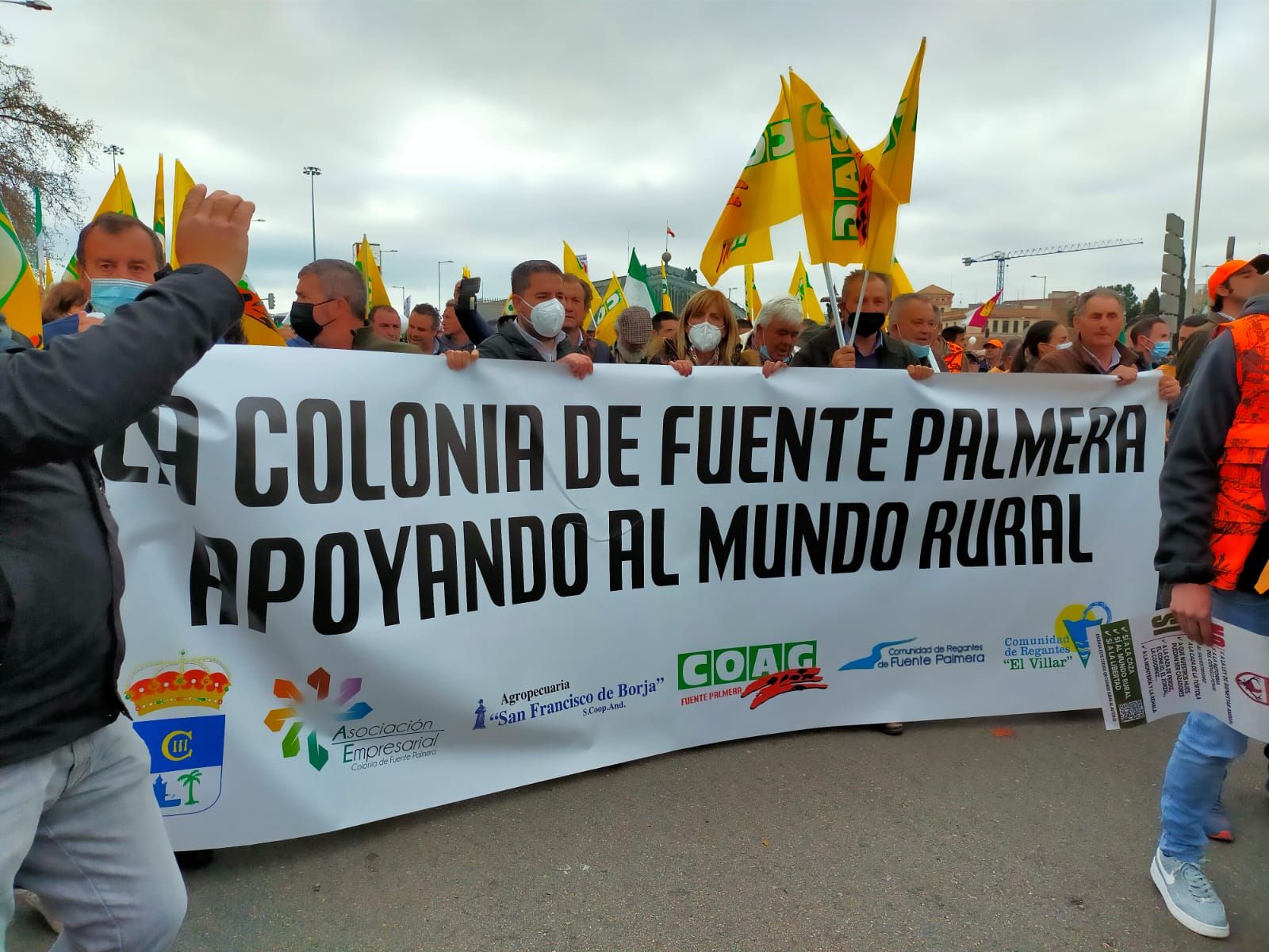 Manifestantes de Fuente Palmera (COAG)