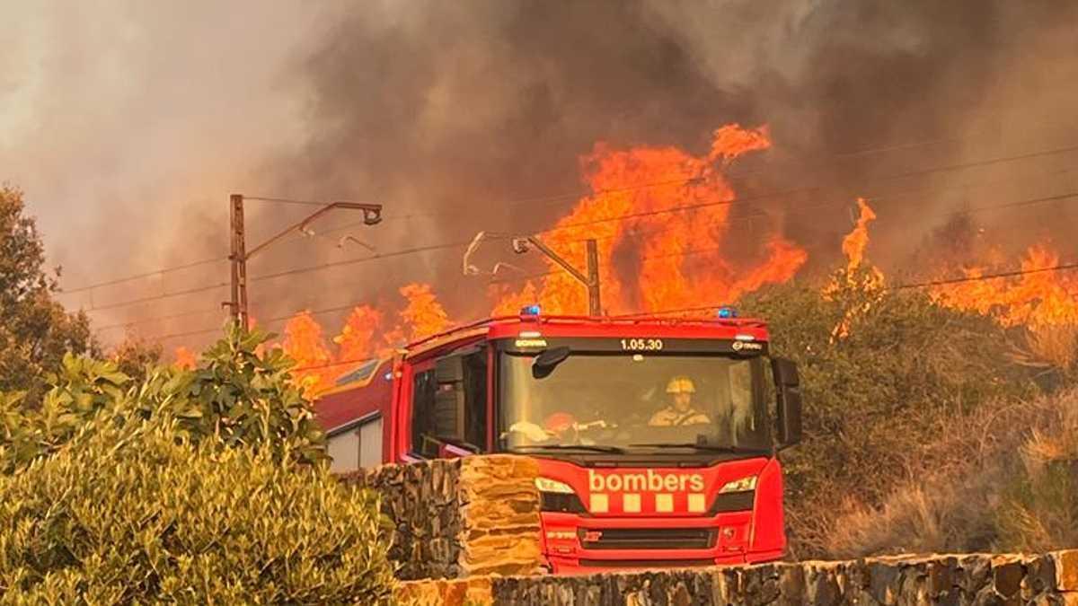 Imatge de l'incendi entre Portbou i Colera, el passat mes d'agost.