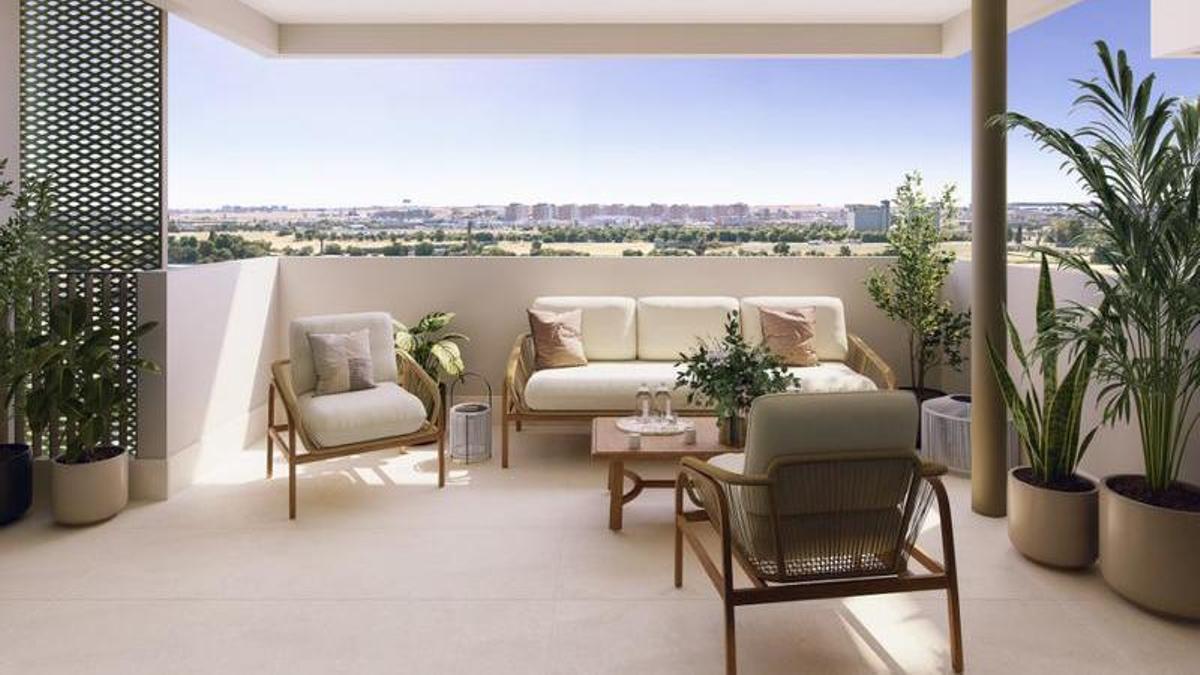Recreación del residencial Fuji de Metrovacesa en Isla Natura, Palmas Altas.