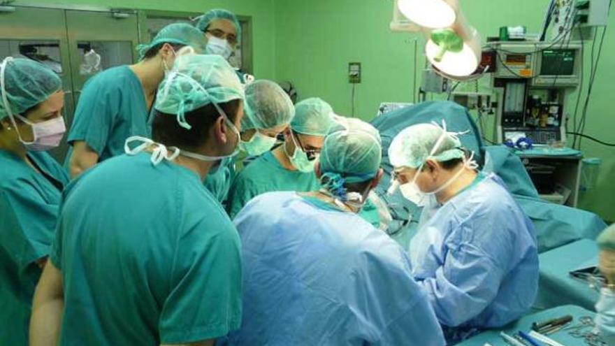 Un equipo médico realiza un trasplante.