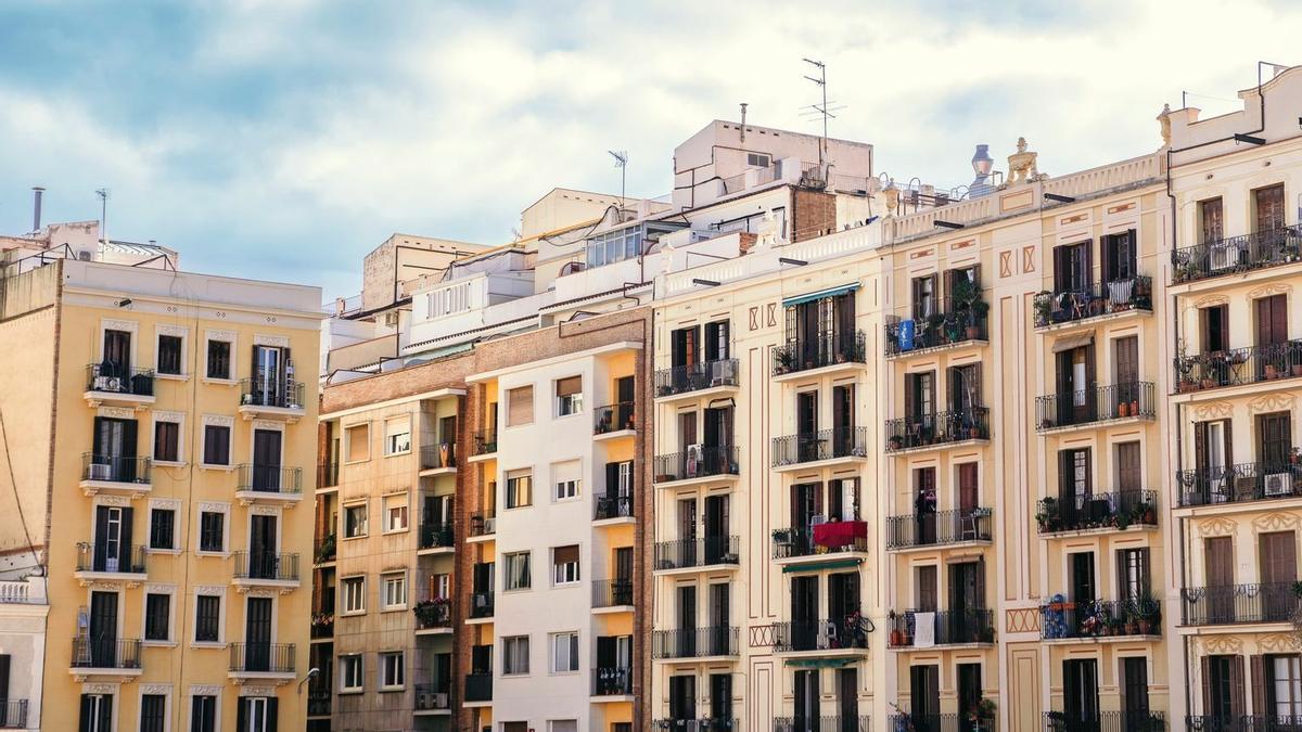 Imagen de archivo de edificios del barrio de Gràcia de Barcelona