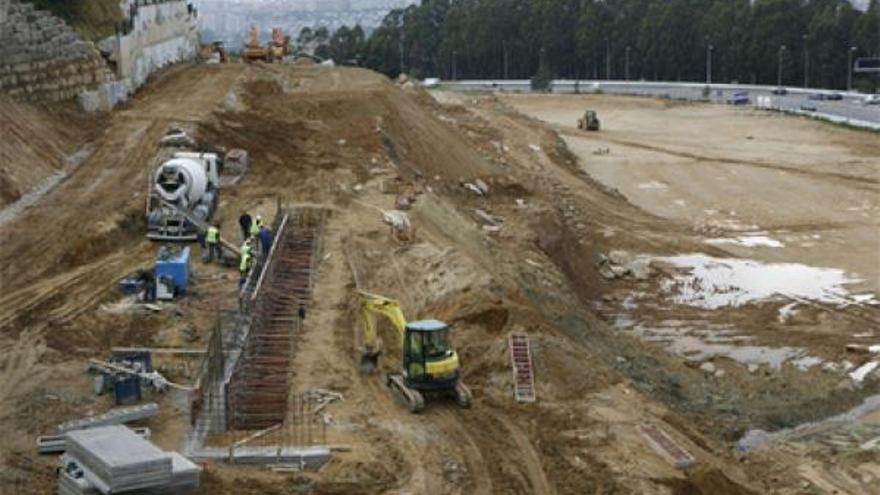 Estado de las obras de urbanización del polígono de Gandariñas, en el Meixoeiro.