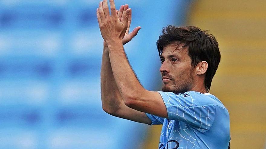 Silva, en su despedida del Manchester City este año.