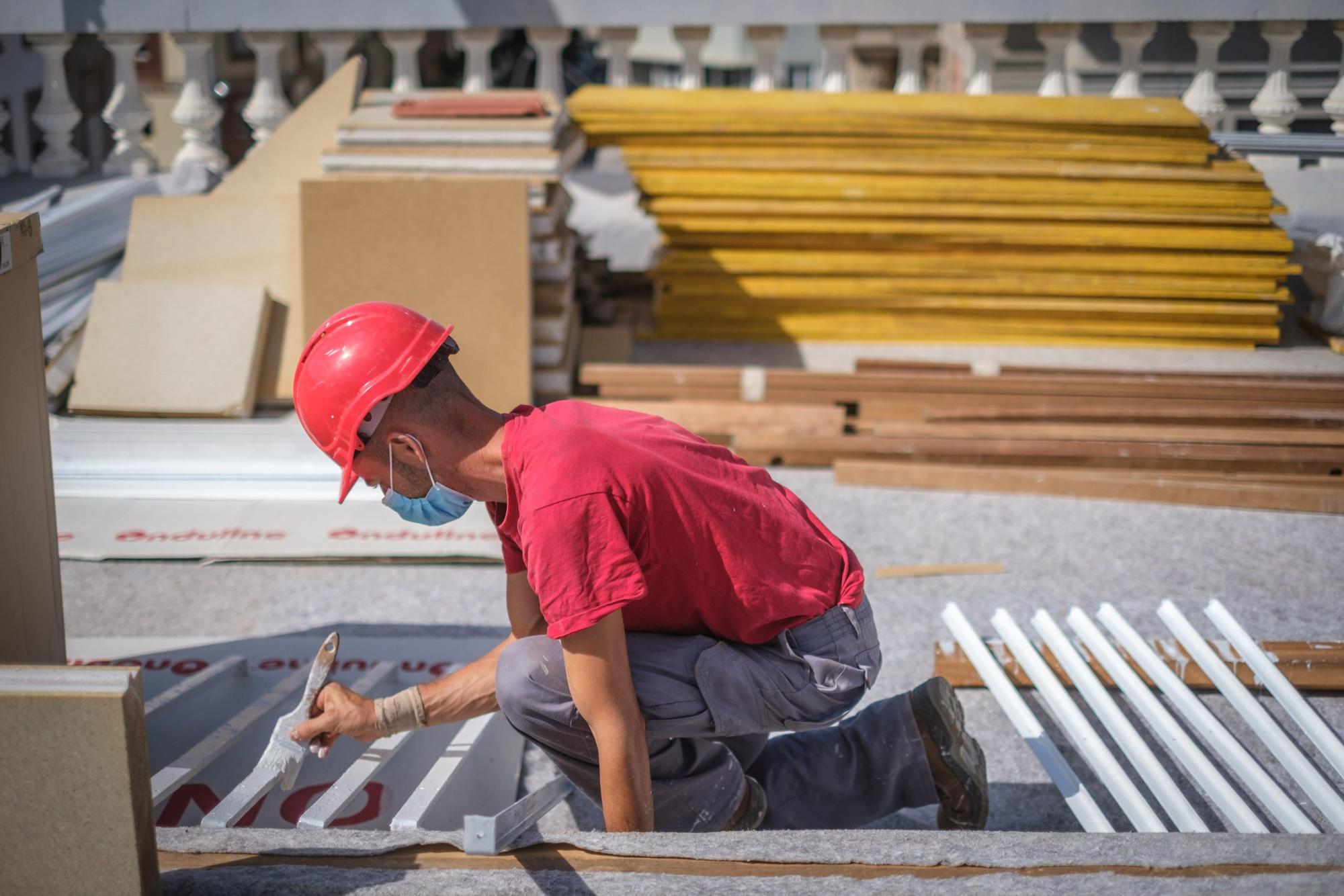 Obras en la cubierta del Ayuntamiento de Santa Cruz de Tenerife