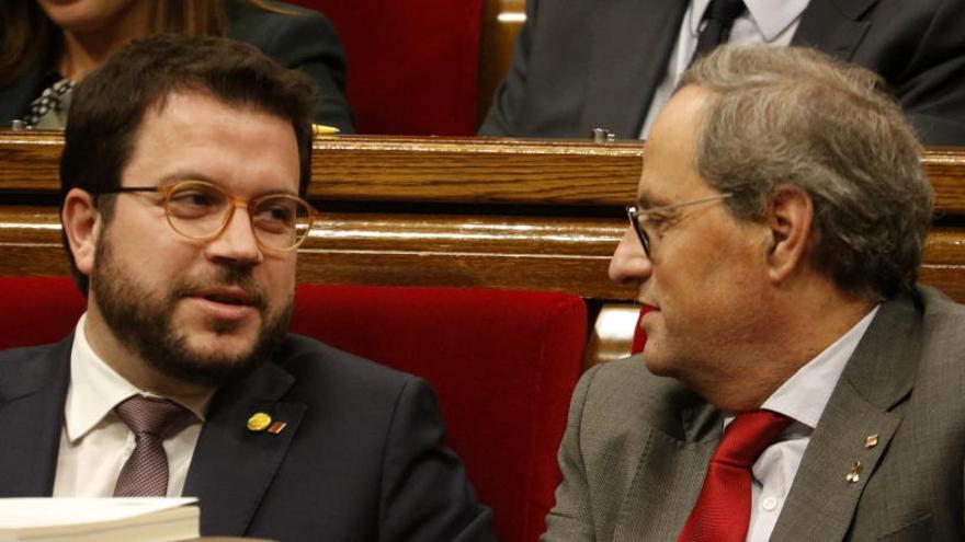 El president de la Generalitat, Quim Torra, i Pere Aragonès.