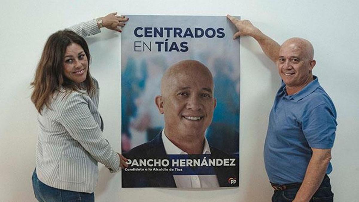 Cartel del PP de Tías (Lanzarote)