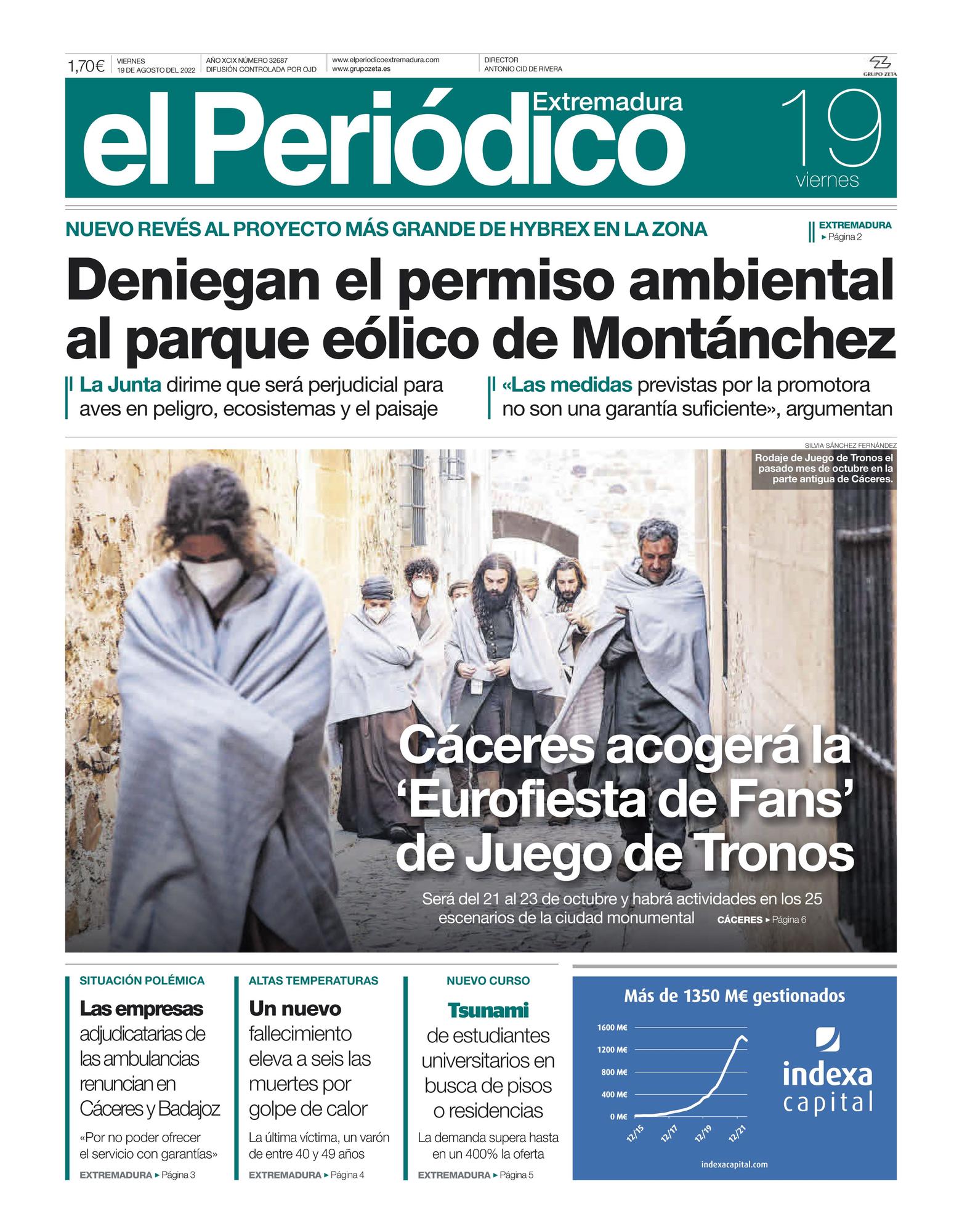 Consulta la portada correspondiente al día 19 de agosto del 2022