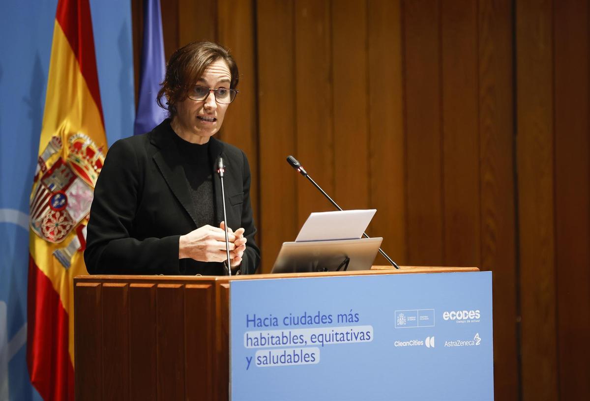 Mónica García, en un acto en el Ministerio de Sanidad