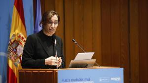 Mónica García, en un acto en el Ministerio de Sanidad