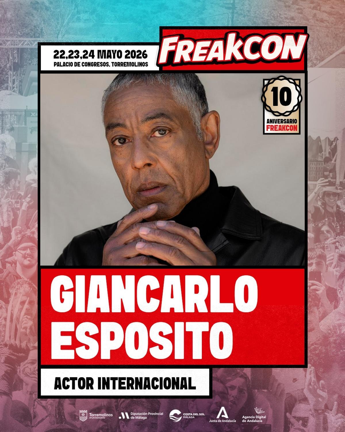 Giancarlo Esposito, primer invitado confirmado del décimo aniversario de FreakCon 2026