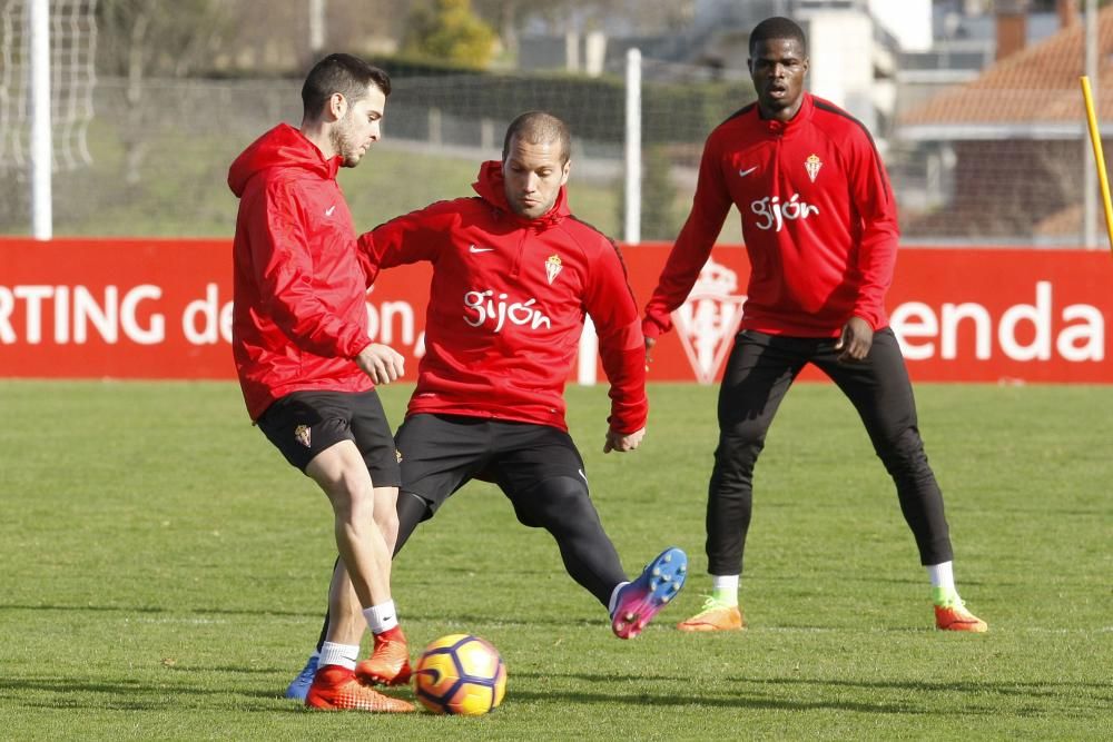 Entrenamiento del Sporting.