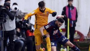 Piqué, en el partido de Ipurúa.