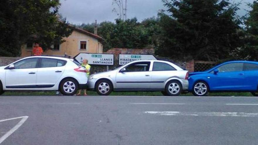 Los tres vehículos implicados en el accidente de ayer.