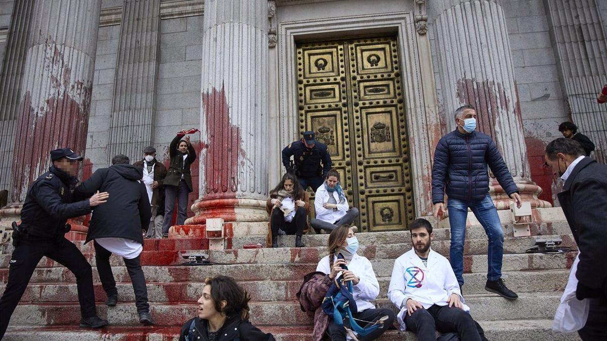 Protesta en el Congreso que originó la acción judicial