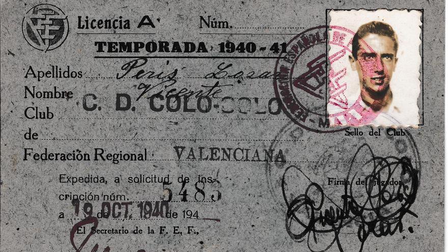 Licencia de jugador del Colo Colo de la temporada 40/41