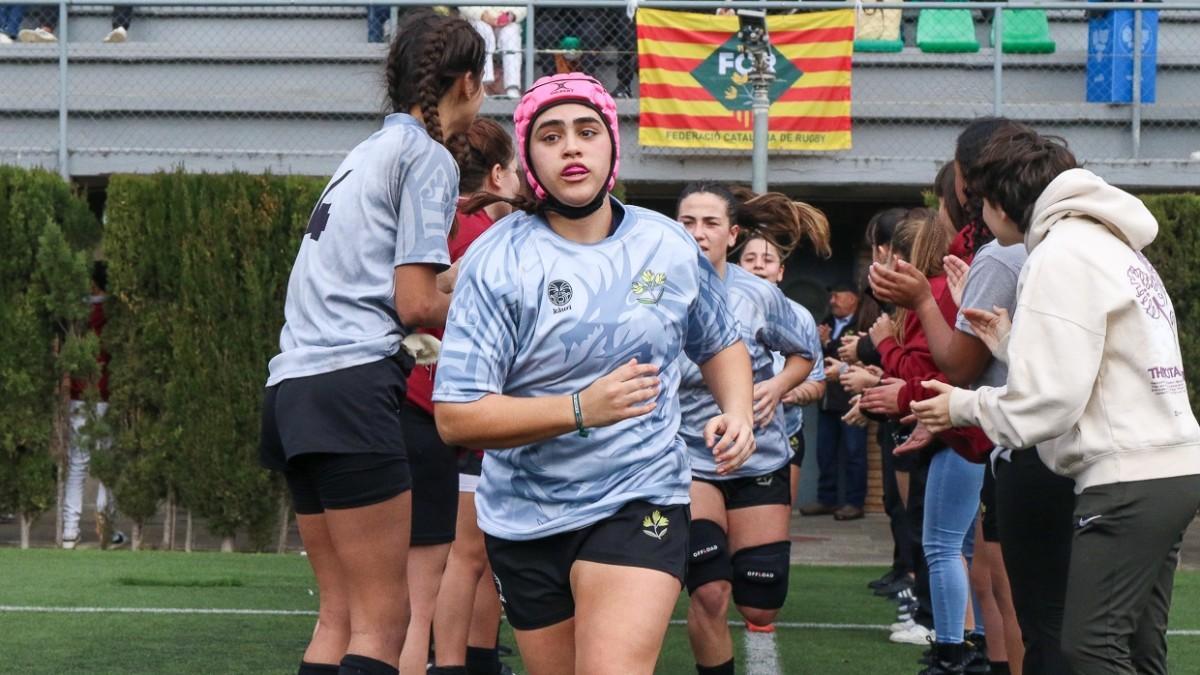 Jugadores de la selecció femenina catalana de rugbi