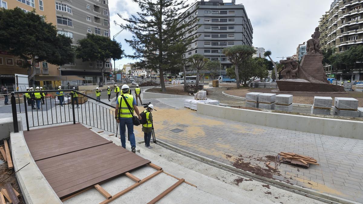 Obras en la plaza de España a principios del año pasado.