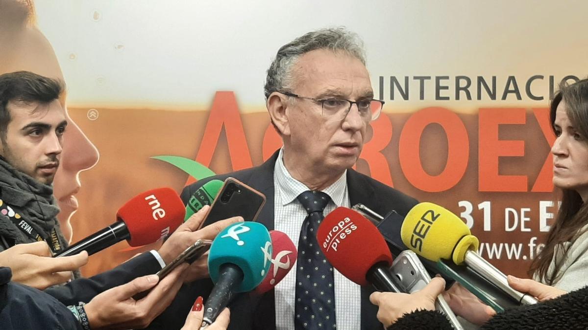 El presidente de la gestora del PSOE de Extremadura, José Luis Quintana, este viernes.