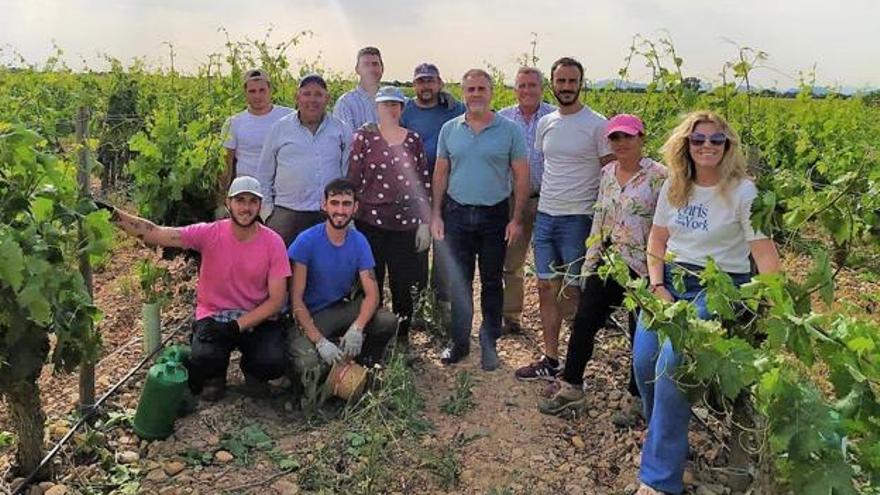 Miembros de la delegación cordobesa, en un viñedo riojano.