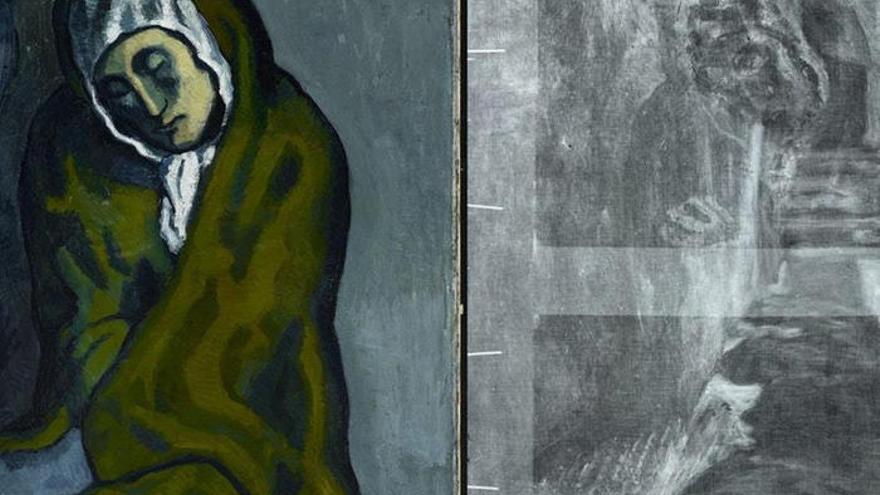 Los estudios realizados al lienzo de Picasso «La pobreza agazapada» (1902).