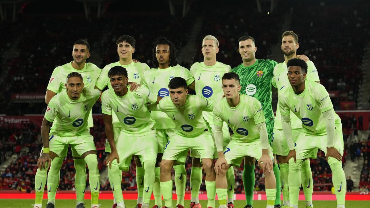 El once del Barça ante el Mallotca