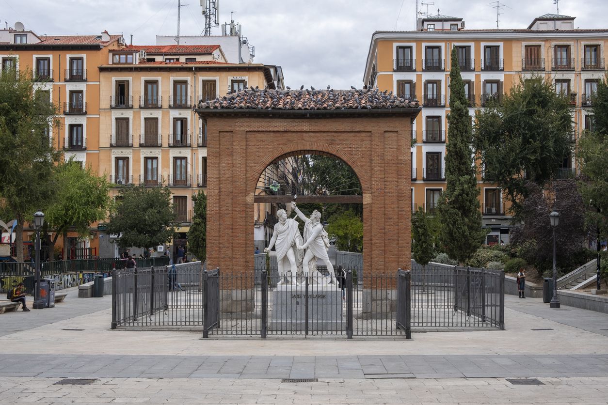Plaza del 2 de Mayo, en el madriñeo barrio de Malasaña.