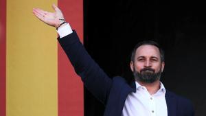 El presidente de Vox, Santiago Abascal, este sábado en Barcelona.