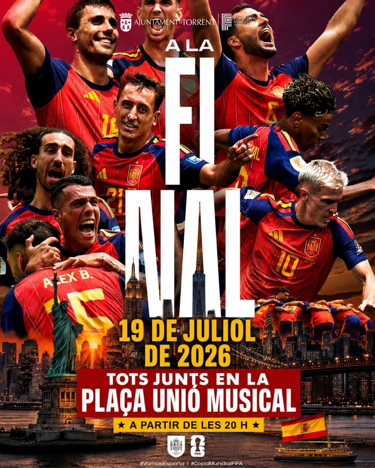 Cartel para promocionar la pantalla gigante en Torrent